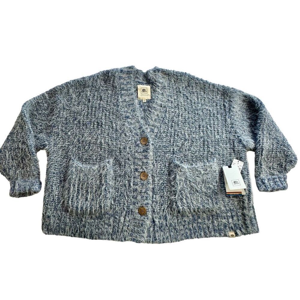 RIP CURL JUNIOR SMALL MELTING WAVES BUTTON FRONT CARDIGAN - NWT